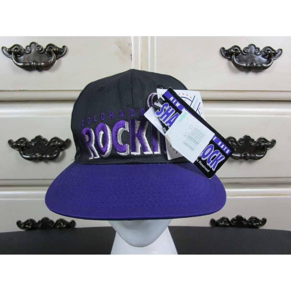 VTG 1990's Colorado Rockies NWT Shadowblock Drew Pearson Snapback Hat Deadstock